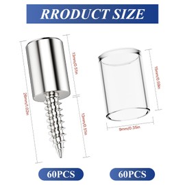 60 Sets Shelf Support Pegs, Shelf Pins Kit 7.5mm One-Piece Shelf Pegs Self-Tapping Screws with Non-Slip Sleeves Metal Shelf Support Pins for Kitchen Cupboards Cabinet Wardrobe Furniture