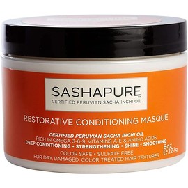 Restorative Conditioning Masque with Sacha Inchi Oil - Color Safe, Sulfate-Free, Strengthening, Shine, Smoothing Hair Mask, 8 oz