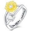 YL Sunflower Rings 925 Sterling Silver You Are My Sunshine