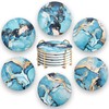 CoColemon Light Blue Thirstystone Coasters Set of 6, Marble Abstract