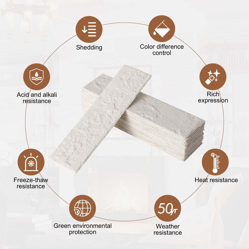 Zoeteoz 4 Pcs Faux Thin Brick 3D Wall Tiles Veneers,
