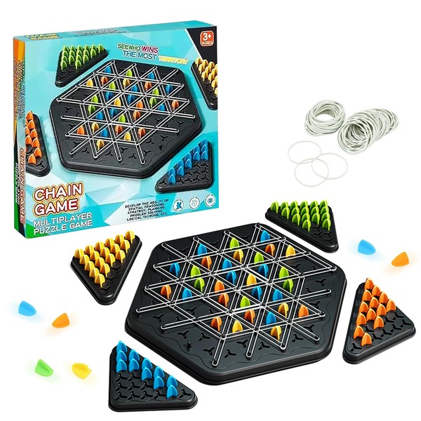 CHANCCI Spiel Triggle Game,Triggle Board Game,Chain Triangle Game,Triangular Chess,Funny Chain
