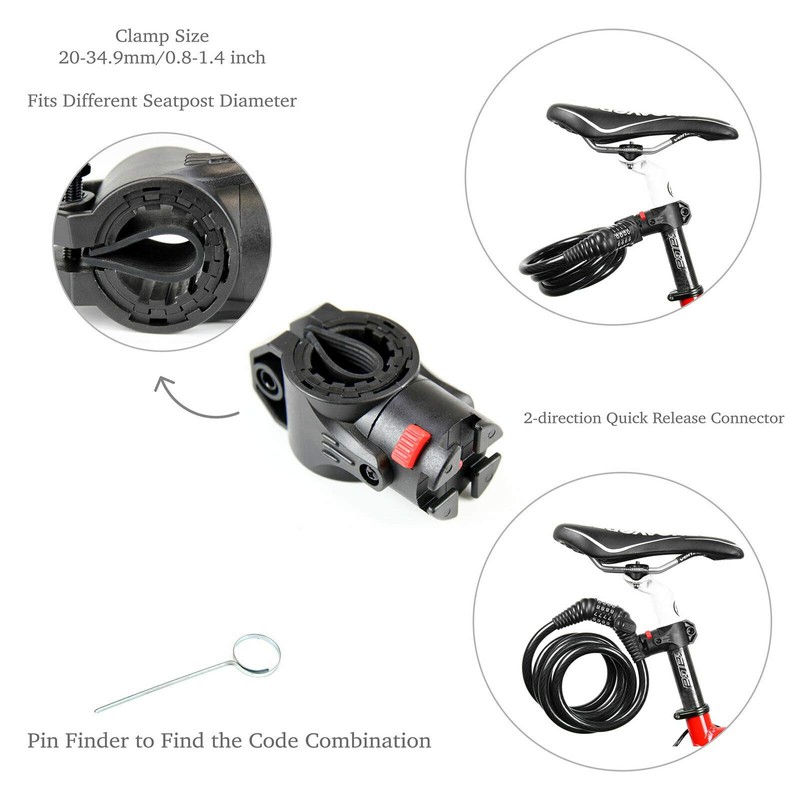 CyclingDeal Bike Bicycle Lock Cable 4FT Bike Cable Basic Self