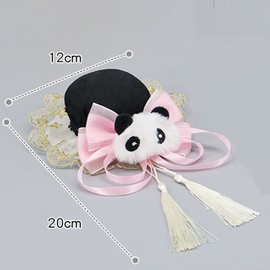 MADDEY Hair Clip, One Touch Bun Hair Pin, Hair Ornament, Single Wear, Cosplay, Chinese Clothing, Lolita, Reversible, Panda, Short Hair, Costume, Unisex, Halloween (White)