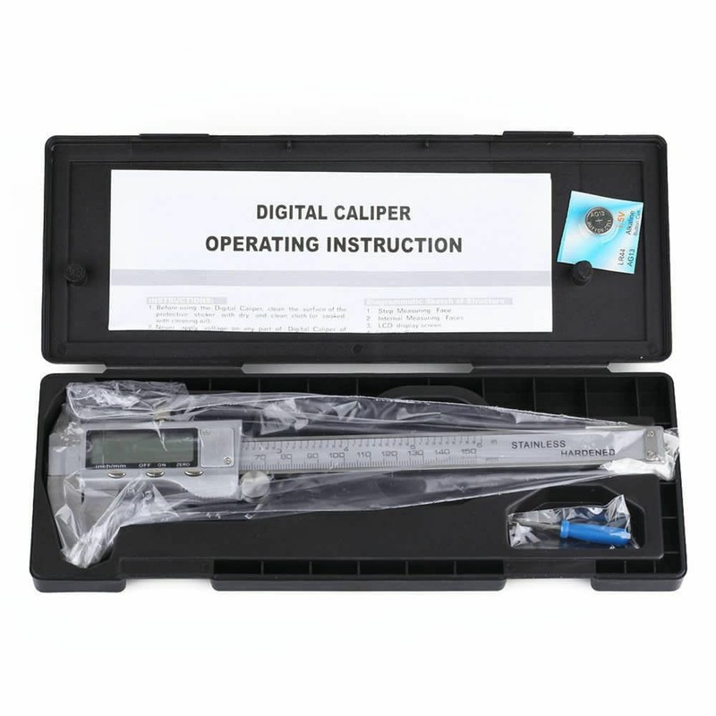 Electronic Digital Vernier Caliper, 6inch/150mm Large LCD Display Stainless Steel