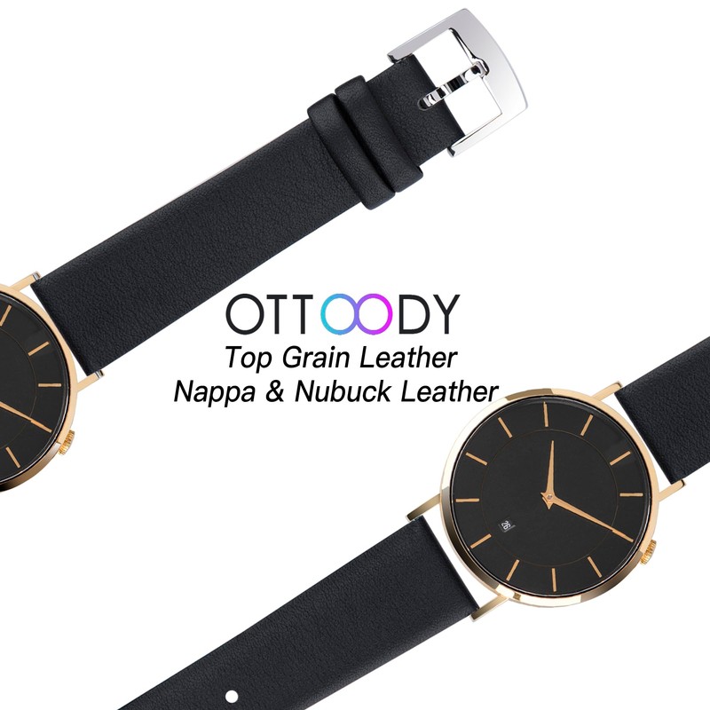 [OTTOODY] Genuine Leather Watch Band, Watch Strap 12mm, 14mm, 16mm,