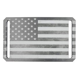 GRIP6 Individual 1.5" For Men & Women -Fully Adjustable Low Profile American Made w/Lifetime Coverage Gunmetal Grey American Flag Belt Buckle Only