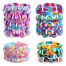 Rainbow Loom: Beadmoji 4 Pack Bundle: Besties, Good Vibes, Sweets, Trendy - 4 Rubber Band DIY Charm Bracelet Kits, Speed Loom, Design & Create, Age 7+, Small