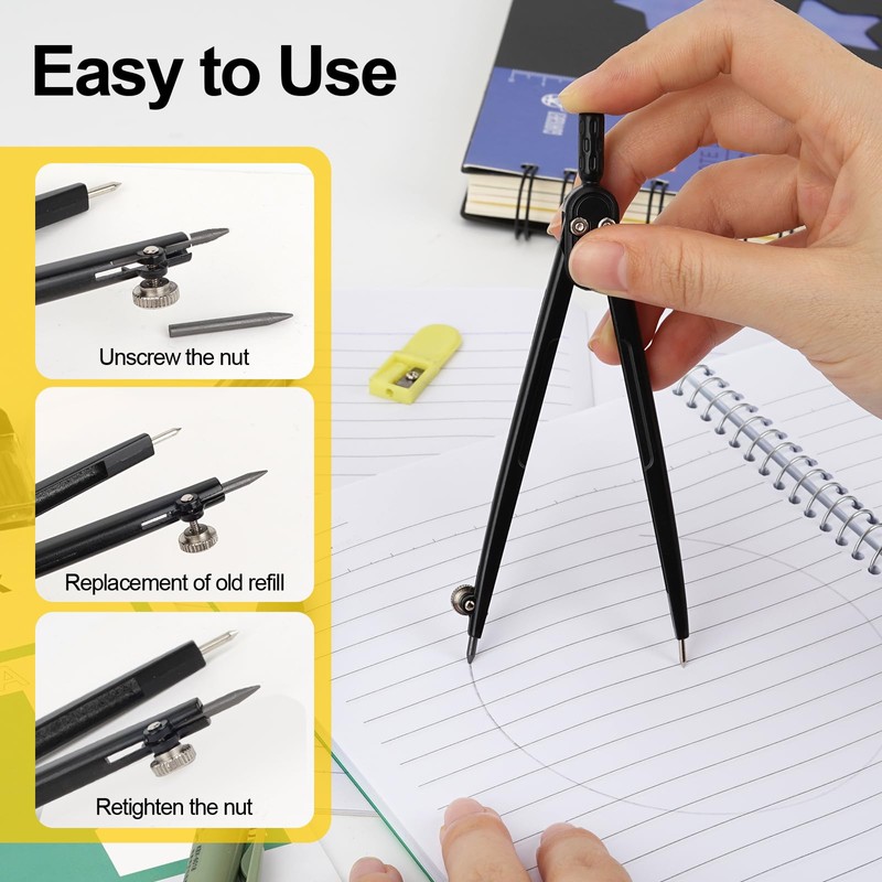 Behiruch Pack of 100 2B Compass Leads, 2 mm Compass