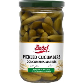 Sadaf Pickled Cucumbers with Dill - Dill Pickle Cucumber for Cooking, Flavoring and Snacking - Persian Cucumbers - Kosher - 24 Oz Jar