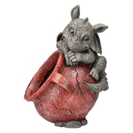 Pacific Giftware Playful Garden Dragon Planter Garden Display Decorative Accent Sculpture Stone Finish 10 Inch Tall