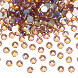 Jollin Glue Fix Flatback Rhinestones Glass Diamantes Gems for Nail Art (ss20 576pcs, Topaz AB)