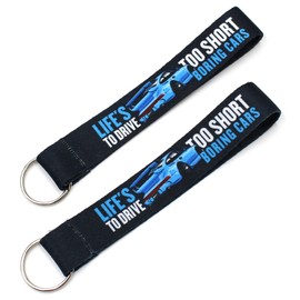 Set of 2 Tuning Lanyard Key Fob Car Accessories Dub Pendant (2 x Life s Too Short)