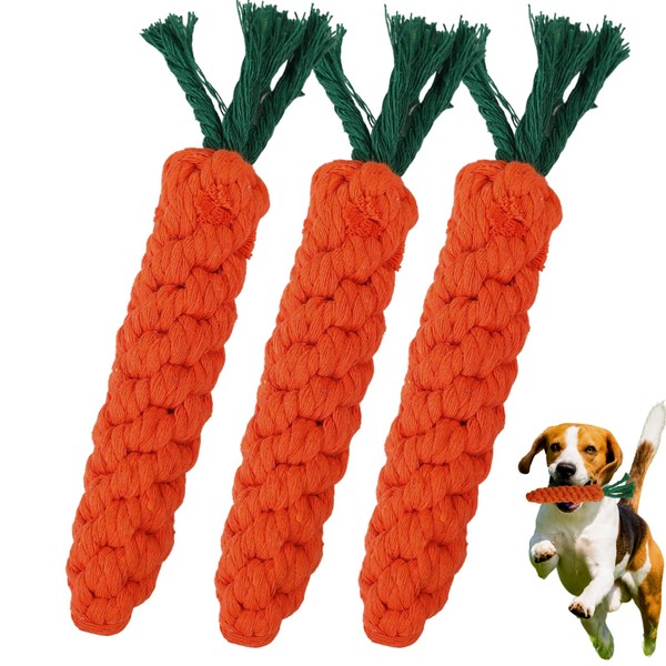 AutumnNest 3PCS Orange Woven Pet Chew Set, Puppy Teething Chews,