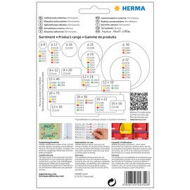 HERMA 2352 Vielzweck-Etiketten, 1120 Stück, 12 x 30 mm, 35 pro Bogen, selbstklebend, Haushaltsetiketten zum Beschriften, matt, blanko Papier Klebeetiketten Aufkleber, rot