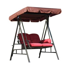 3 Person Outdoor Patio Cushioned Swing, Swing Replacement top Cover, Canopy Swing Cover, Size (L x W x H): Approx. 195 x 125 x 15cm / 76.8 x 49.2 x 5.9in