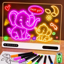 Rechargeable LED Drawing Board for Kids: 20 Hour Battery Life Scratch -