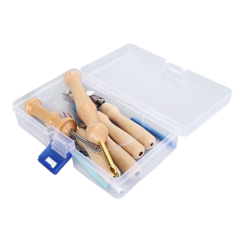 Punch Needle Set Wooden Handle Stainless Steel Ergonomic Easy Operation