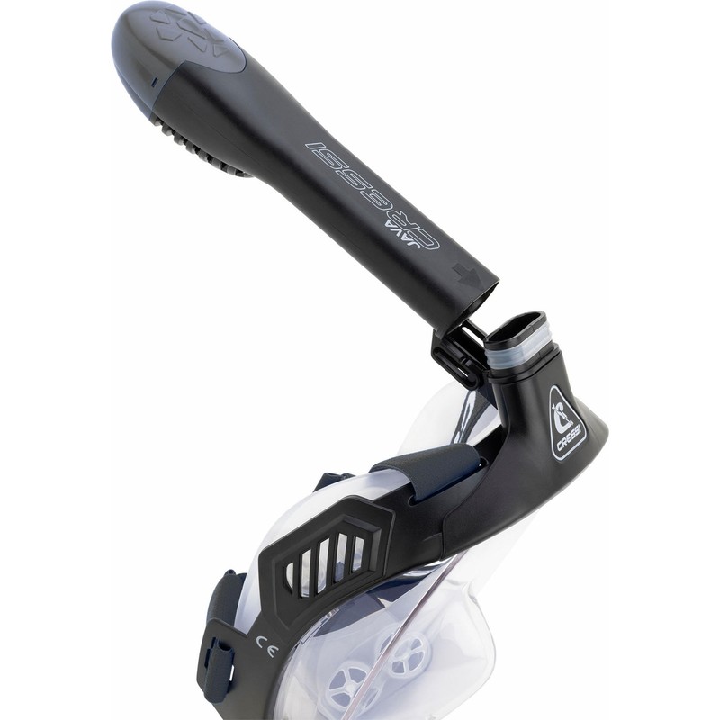 CRESSI Unisex Adult Java Full Face Snorkel Mask, Black/Black, S/M