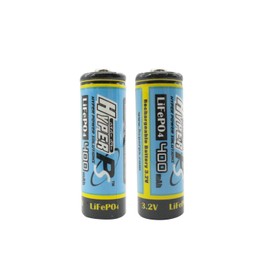HyperPS (2-Pack) 3.2V LiFePo4 14430 (14 x 43mm) 400mAh Rechargeable Battery for Solar Panel Light, Tooth Brush, Shaver, Flashlight
