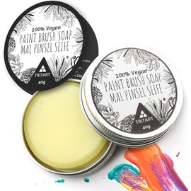 Tritart Jabón Limpiador de Pinceles 100% Vegano para Pinceles de Acuarela y Acrílico - Jabón para Limpiar Pinceles de Pintura al Óleo