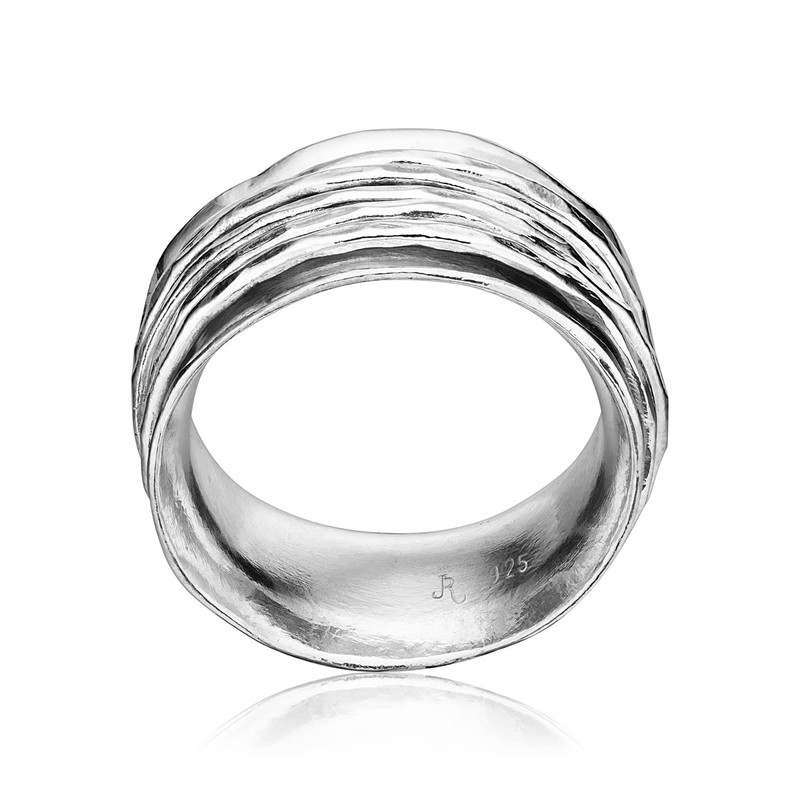 927 Sterling Silver Rotating Spinner Band Ring Wrapped with 5