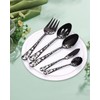 Stapava 5PCS Serving Utensils Black, Stainless Steel Flatware Serving Set
