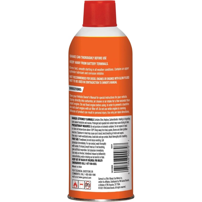 Gumout 5072866 Starting Fluid Spray 11 oz - Gas/Lawn Mower
