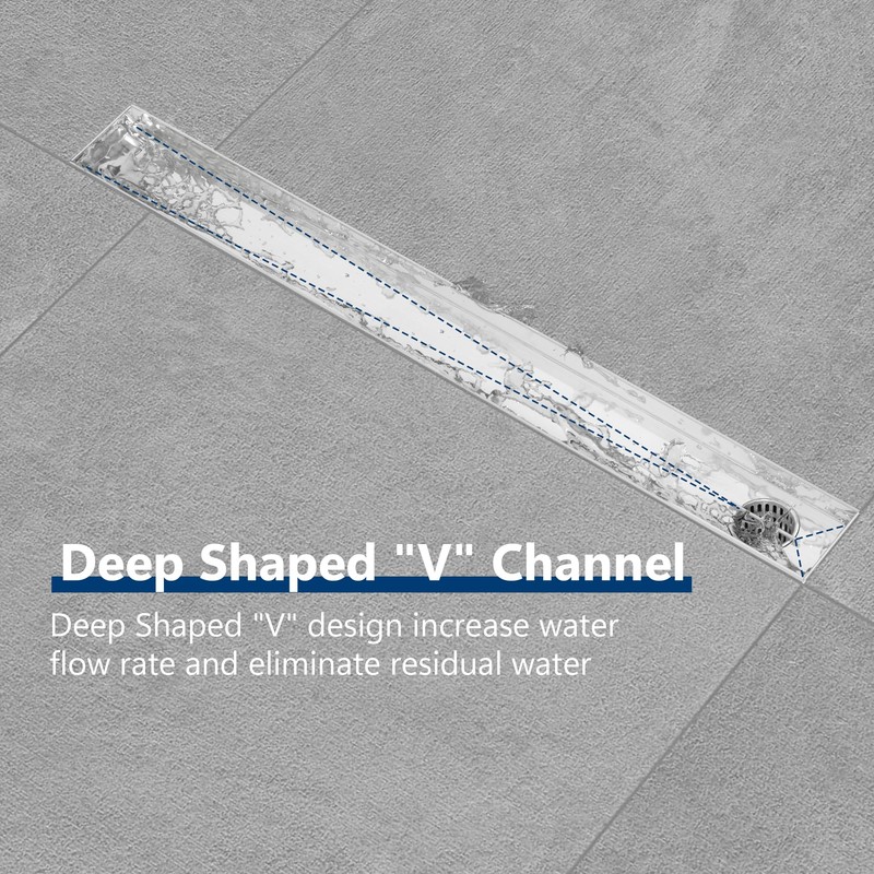 Neodrain 18-Inch Offset Linear Shower Drain with Tile Insert Grate
