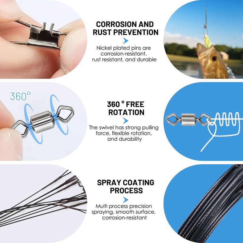 10pcs Fishing Wire Trace Leaders - Stainless Steel Lure Wire