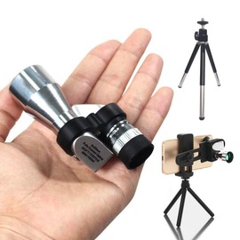 Compact Monocular Telescope for Adults, Portable Handheld Mini Monocular with Smartphone Adapter, Perfect for Bird Watching, Fishing, Travel and Scenery.