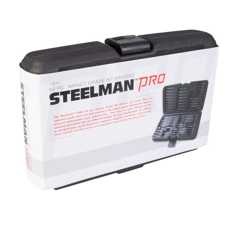 Steelman Pro 78633 50-Piece Impact Driver Bit Set, Includes Hex,