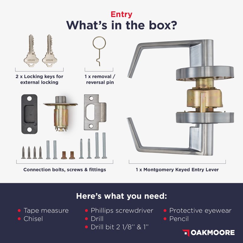 OAKMOORE Commercial Door Handle Locks | Heavy Duty Keyed Entry