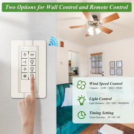 Universal Smart Ceiling Fan Remote Control and Light Dimmer, 3 Speed with 2-8h Timming, Smart Home Devices That Compatible with Alexa and Google Assistant (Beige)