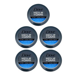 Dov E Men + Care Ultra Hydra Cream - Cara, manos y cuerpo - Peso neto 2.53 fl oz (75 ml) por envase, paquete de 5 recipientes