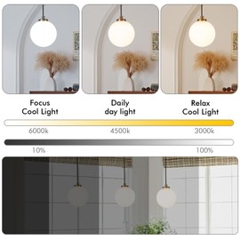 Modern Gold Chandelier Globe Pendant Light Modern Mid Century Light Fixture Milk White Lampshade Adjustable Height for Kitchen Island Dining Room Bedroom Hallway Foyer