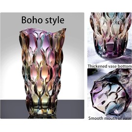 CEMABT Glass Vases for Flowers，Thickened 3.4 lb Morden vases for Tables Centerpieces, vase for Home Decor, Crystal,Colorful and Clear Rose Large Vases Christmas Day Gifts(Heavy Duty)