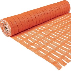 Vocray 4x100 FT Orange Safety Fence, Plastic Mesh Roll for Temporary Barrier Use in Construction Sites, Snow Fencing Driveway Marking, Ski Trails, Crowd Control & Nighttime Emergency Warning