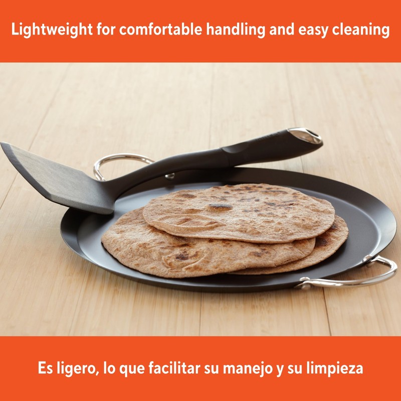 IMUSA 11in Carbon Steel Nonstick Round Comal with Metal Handles,