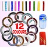 LyDia 12pcs Mixed Colours Pretty Rolls Striping Tape Line Nail