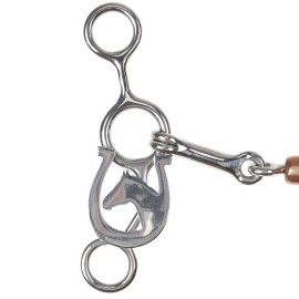 Showman JR COWHORSE BIT Horseshoe Haven Stainless Steel Dogbone with Copper Roller