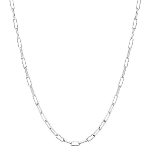 925 Sterling Silver Paperclip Chain Necklace,paperclip chain, Men Women, Made