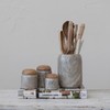 Creative Co-Op Modern Marble Wood Lid, Natural Canister