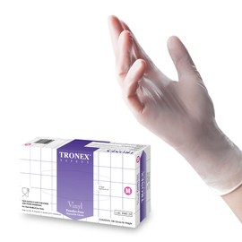 TRONEX- Vinyl Disposable Gloves, Powder-Free, Food Safe, Extra Strength, White (100, X-Large)