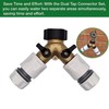 Premium Dual Tap Brass Connector Set with 2 Premium Hose