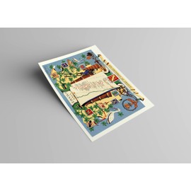 Vintage French Wine Map Poster - Vins d'Alsace - Les Vignobles de France (10x8.5")