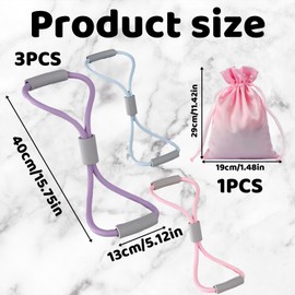 Resistance Bands with Handles - Set of 3 Fitness Bands for Full-Body Workouts, Yoga & Strength Training - Stretch Bands for Exercise with Carry Bag - Ideal for Resistance Band Women & Men (Pink, Purpl