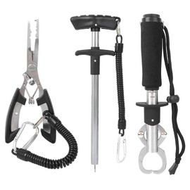 Tbest gonex Fishing Pliers Fishing Hook Remover, Fishing Pliers, Fishing Pliers Tool Set, Stainless Steel Fishing Bait Pliers and Gripper with Fishing Hook Remover for Sea Boat Fishing Tool Set