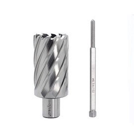 OSCARBIDE 1-7/16 "x2 Annular Cutter,3/4 inch Weldon Shank,1-7/16 inch Cutting Diameter,2 inch Depth of Cut,2 Flat Mag Drill Bit with Pilot Pin for Magnetic Drill Press,1 Piece