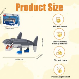 Giaonlgy Italian Brainrot 3D Building Block Figures, Tung Tung Tung Sahur, Tralalero Tralala Toy Figures, Funny Collectible Figure for Meme Fans, Brain Red Gift Set for Children and Adults (tralalero)